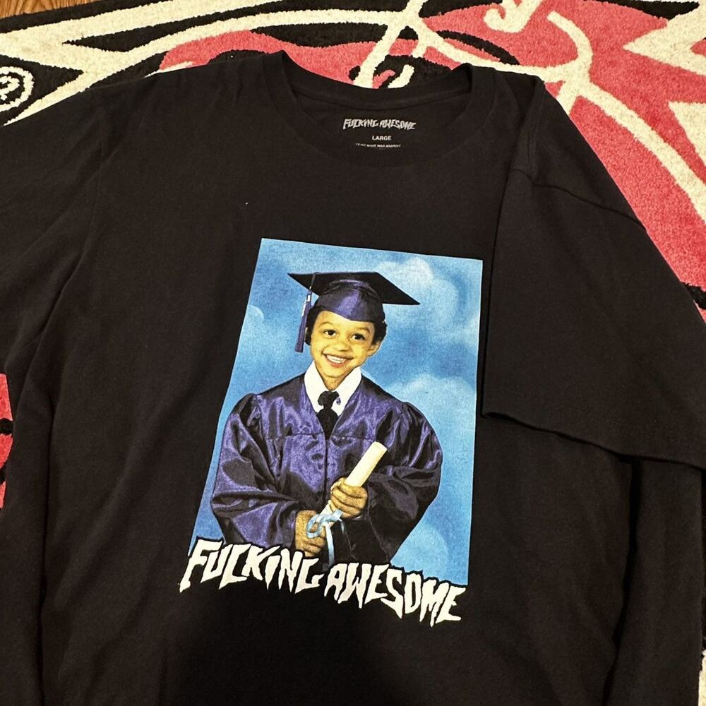 F Awesome Kevin Bradley Graduate Tee – Black – Size Large – Brand New